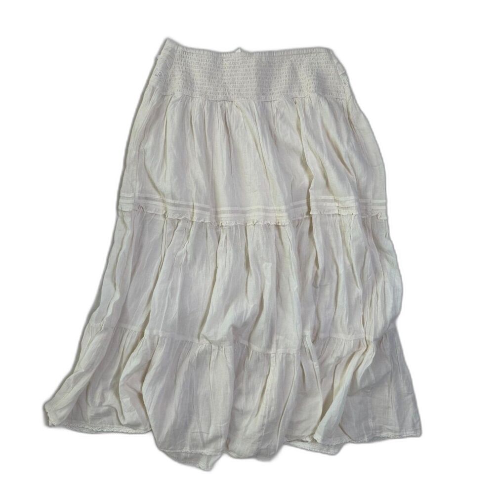 Aerie Boho Button Romantic Cottagecore Dainty Peasant Gipsy Lace Maxi Skirt L - Picture 6 of 7
